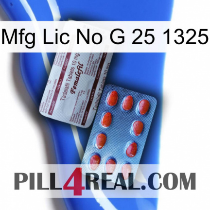 Mfg Lic No G 25 1325 36